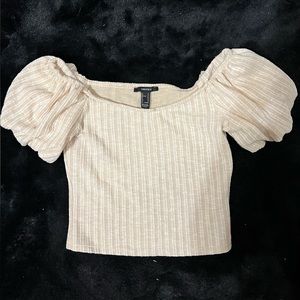 Forever 21 Puffy Sleeved Crop Top